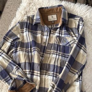 Legendary Whitetails Navy and Cream Plaid Flannel Shirt